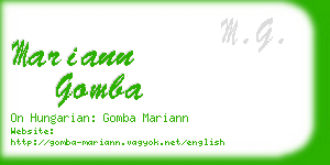 mariann gomba business card